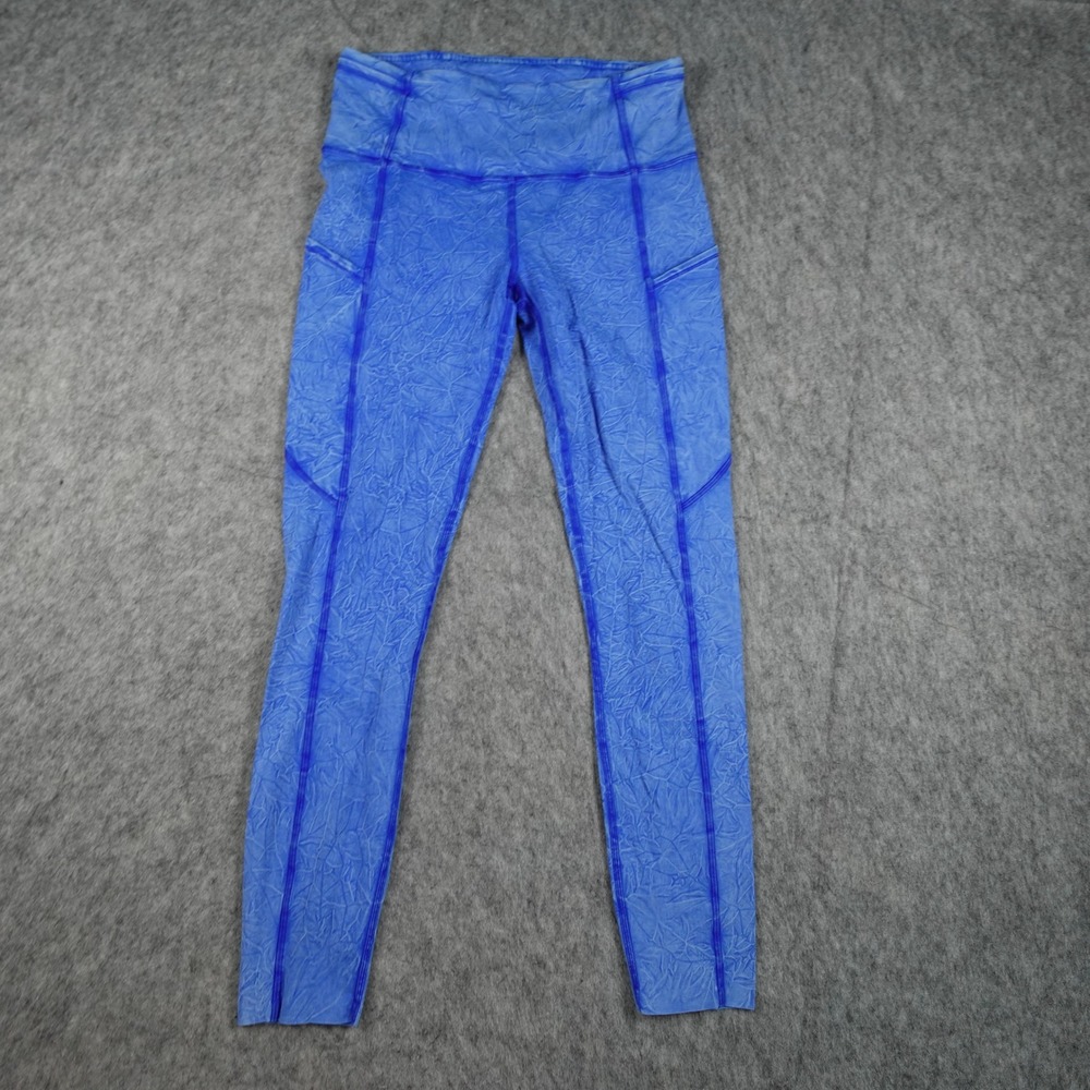 Lululemon Leggings Womens 6 Blue Ice Wash Fast Free High Rise 25" Pockets
